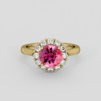 1.92 Ct. Pink Tourmaline Ring, 18K Yellow Gold 1