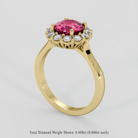 1.92 Ct. Pink Tourmaline Ring, 18K Yellow Gold 2