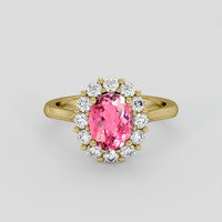 1.72 Ct. Pink Tourmaline Ring, 18K Yellow Gold 1