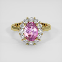 2.26 Ct. Purplish Pink Sapphire Ring, 18K Yellow Gold 1