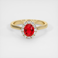 1.06 Ct. Ruby Ring, 18K Yellow Gold 1