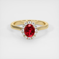 1.28 Ct. Ruby Ring, 18K Yellow Gold 1