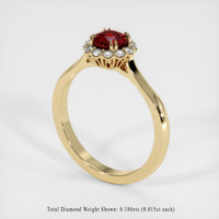 0.85 Ct. Ruby Ring, 18K Yellow Gold 2