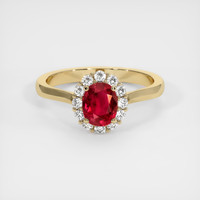 1.21 Ct. Ruby Ring, 18K Yellow Gold 1