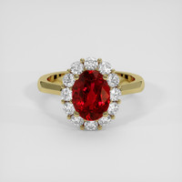 2.01 Ct. Ruby Ring, 18K Yellow Gold 1