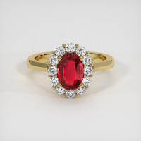 2.04 Ct. Ruby Ring, 18K Yellow Gold 1