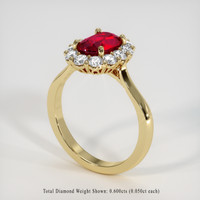 2.04 Ct. Ruby Ring, 18K Yellow Gold 2