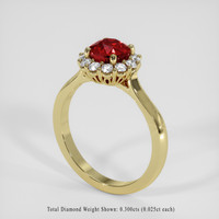1.51 Ct. Ruby Ring, 18K Yellow Gold 2