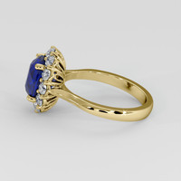 3.10 Ct. Blue Sapphire Ring, 18K Yellow Gold 4
