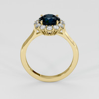 2.08 Ct. Greenish Blue Sapphire Ring, 18K Yellow Gold 3