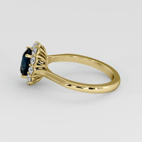 2.08 Ct. Greenish Blue Sapphire Ring, 18K Yellow Gold 4