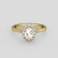 1.52 Ct. Peach Sapphire Ring, 18K Yellow Gold 1