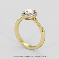 1.52 Ct. Peach Sapphire Ring, 18K Yellow Gold 2