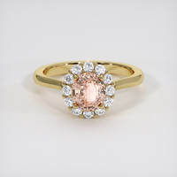 1.33 Ct. Padparadscha Sapphire Ring, 18K Yellow Gold 1