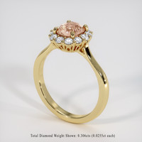 1.33 Ct. Padparadscha Sapphire Ring, 18K Yellow Gold 2