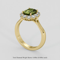 1.90 Ct. Yellowish Green Sapphire Ring, 18K Yellow Gold 2