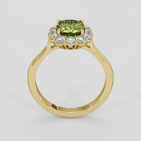 1.90 Ct. Yellowish Green Sapphire Ring, 18K Yellow Gold 3