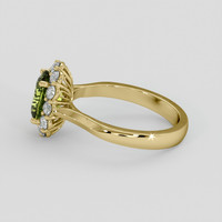 1.90 Ct. Yellowish Green Sapphire Ring, 18K Yellow Gold 4