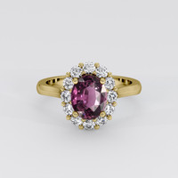 1.69 Ct. Pinkish Purple Sapphire Ring, 18K Yellow Gold 1
