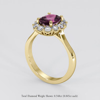 1.69 Ct. Pinkish Purple Sapphire Ring, 18K Yellow Gold 2