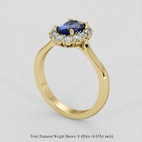 1.14 Ct. Blue Sapphire Ring, 18K Yellow Gold 2