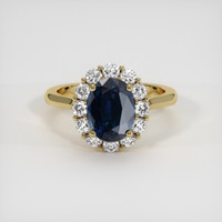 2.56 Ct. Blue Sapphire Ring, 18K Yellow Gold 1