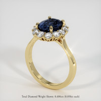 2.56 Ct. Blue Sapphire Ring, 18K Yellow Gold 2