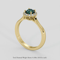 0.67 Ct. Green Sapphire Ring, 18K Yellow Gold 2