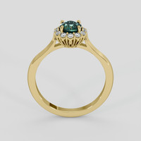 0.67 Ct. Green Sapphire Ring, 18K Yellow Gold 3