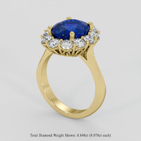 2.83 Ct. Blue Sapphire Ring, 18K Yellow Gold 2