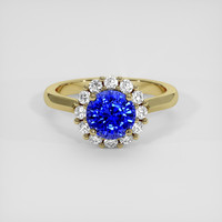 2.15 Ct. Blue Sapphire Ring, 18K Yellow Gold 1