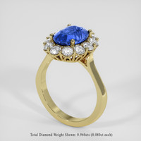 3.54 Ct. Blue Sapphire Ring, 18K Yellow Gold 2