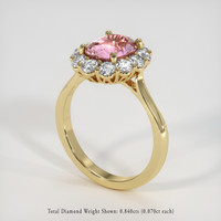 2.91 Ct. Pink Sapphire Ring, 18K Yellow Gold 2