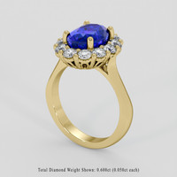 2.90 Ct. Blue Sapphire Ring, 18K Yellow Gold 2