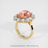 12.01 Ct. Padparadscha Sapphire Ring, 18K Yellow Gold 2