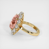 12.01 Ct. Padparadscha Sapphire Ring, 18K Yellow Gold 4