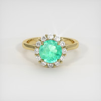 1.31 Ct. Emerald Ring, 18K Yellow Gold 1