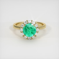 1.33 Ct. Emerald Ring, 18K Yellow Gold 1