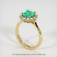 1.33 Ct. Emerald Ring, 18K Yellow Gold 2