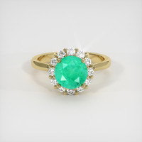 1.89 Ct. Emerald Ring, 18K Yellow Gold 1