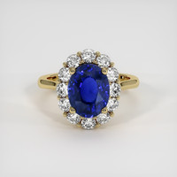 3.04 Ct. Sapphire Ring, 18K Yellow Gold 1