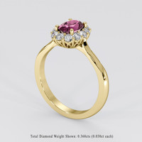0.87 Ct. Pinkish Purple Sapphire Ring, 18K Yellow Gold 2