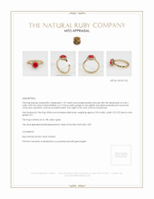 Ruby Ring 1.07 Ct. 18K Yellow Gold Appraisal
