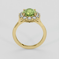 3.44 Ct. Yellowish Green Sapphire Ring, 18K Yellow Gold 3