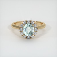 1.79 Ct. Bluish Green Sapphire Ring, 18K Yellow Gold 1