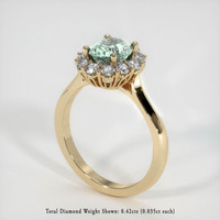 1.79 Ct. Bluish Green Sapphire Ring, 18K Yellow Gold 2