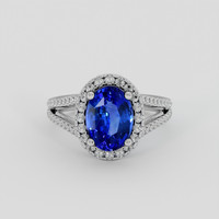 3.07 Ct. Blue Sapphire Ring, Platinum 950 1