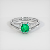 0.52 Ct. Emerald Ring, Platinum 950 1
