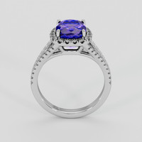 3.35 Ct. Violetish Blue Tanzanite Ring, Platinum 950 3