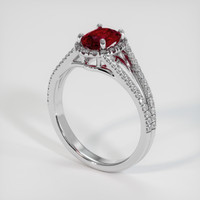 0.82 Ct. Ruby Ring, Platinum 950 2